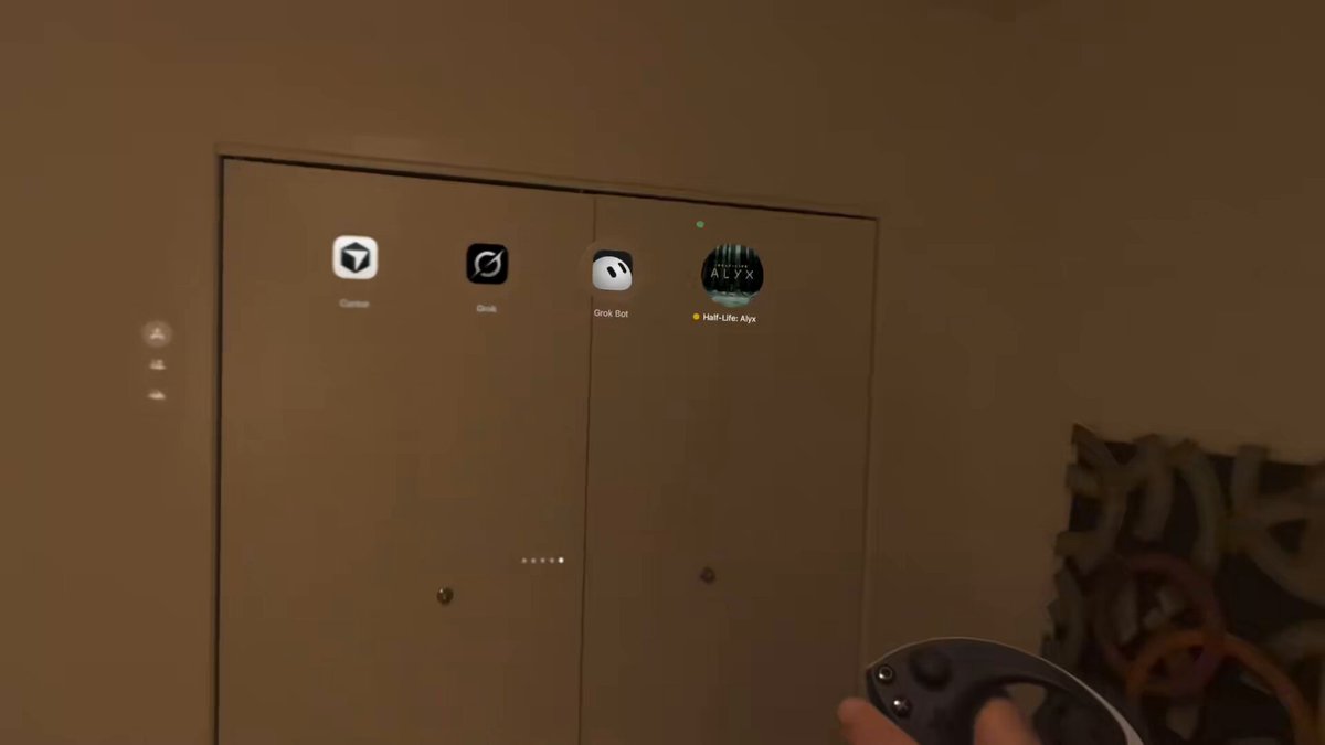Half-Life Alyx app icon in Vision Pro with a VR controller visible in Wertheimer’s demonstration