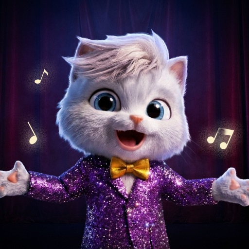 STARCLASH app icon showing Kn1ght, a white animated cat in a sparkling purple suit
