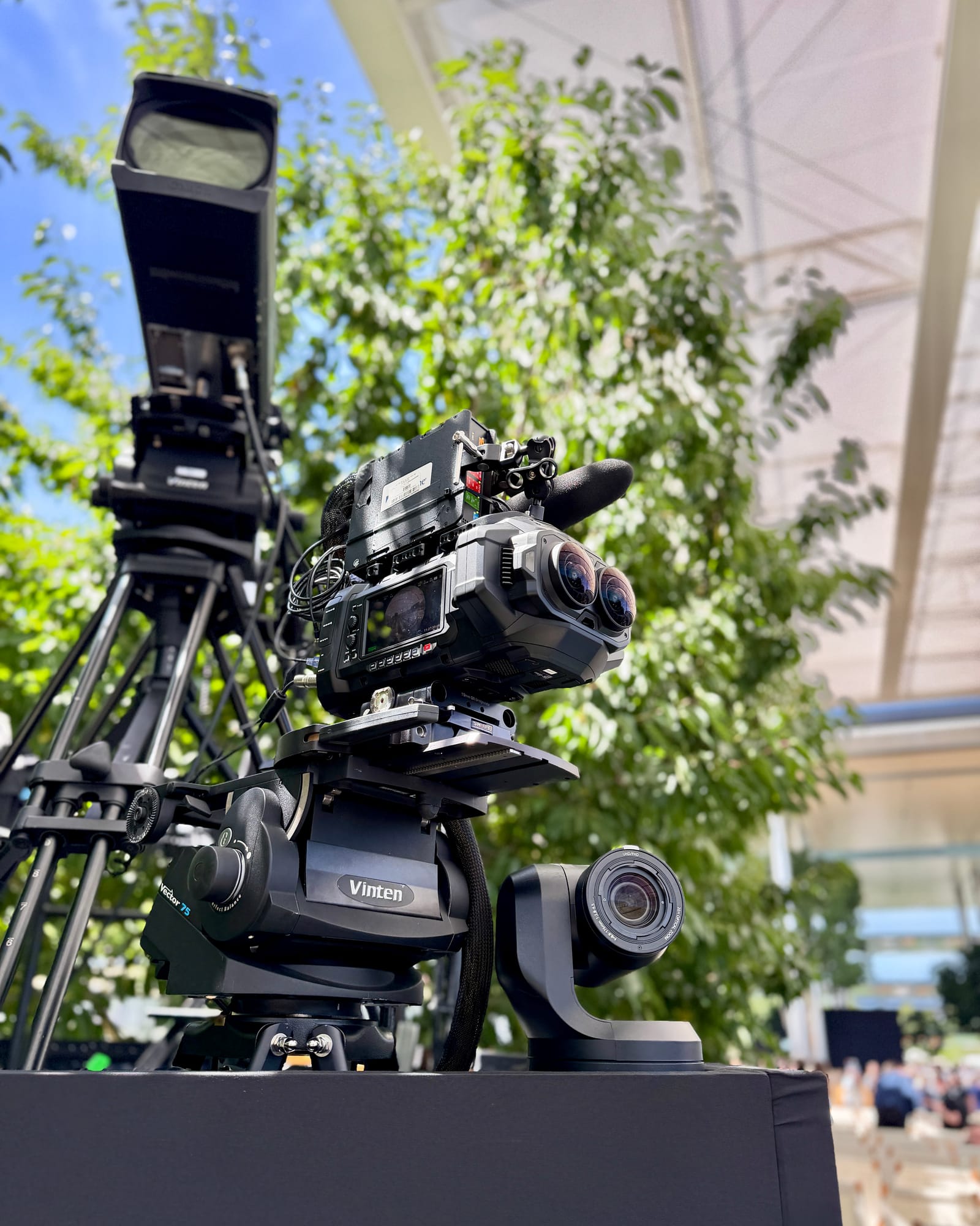 A Blackmagic immersive camera rig at Apple Park