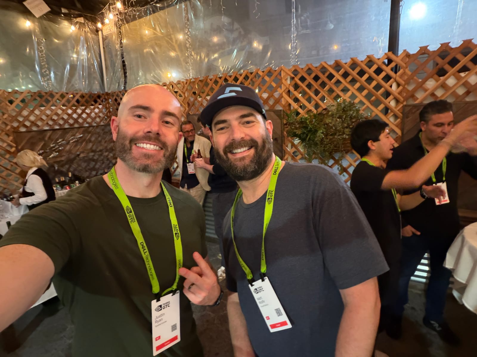 Justin Ryan with a fellow creator at NVIDIA GTC