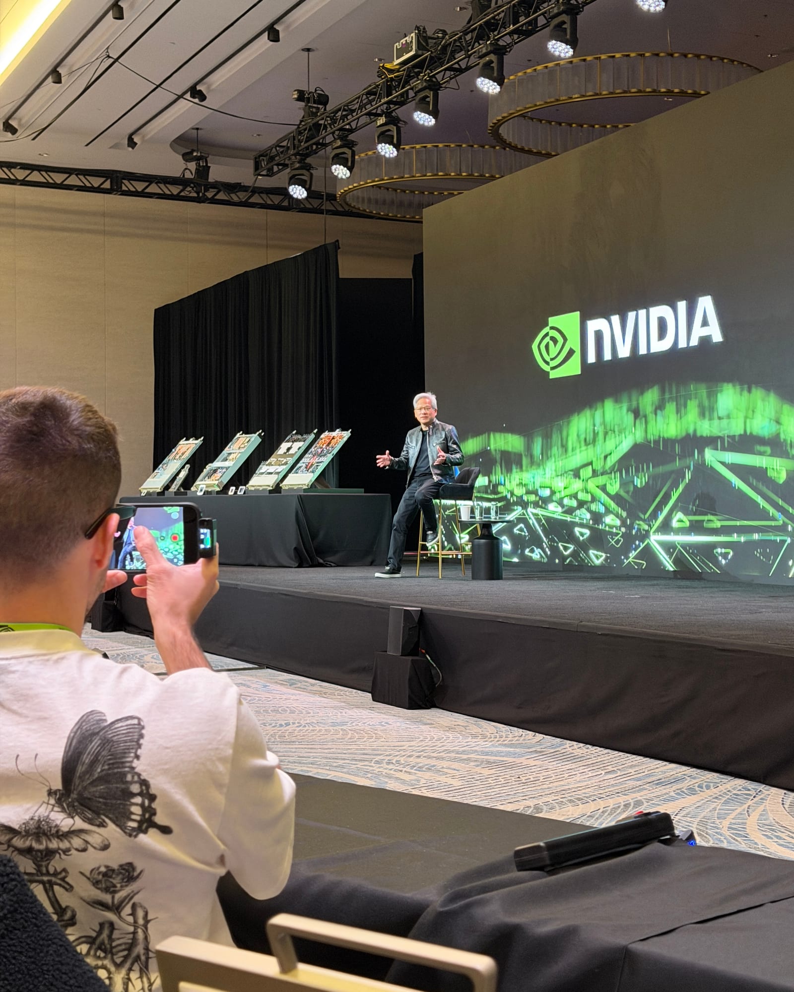 Jensen Huang speaking at an NVIDIA technology event