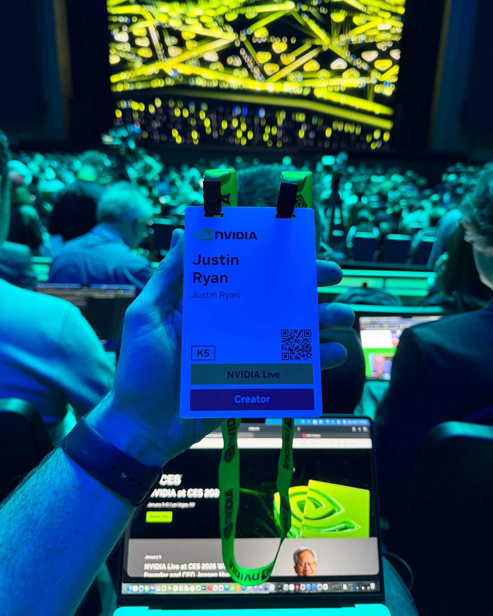 A Spatial Insider NVIDIA Live creator badge at CES 2026