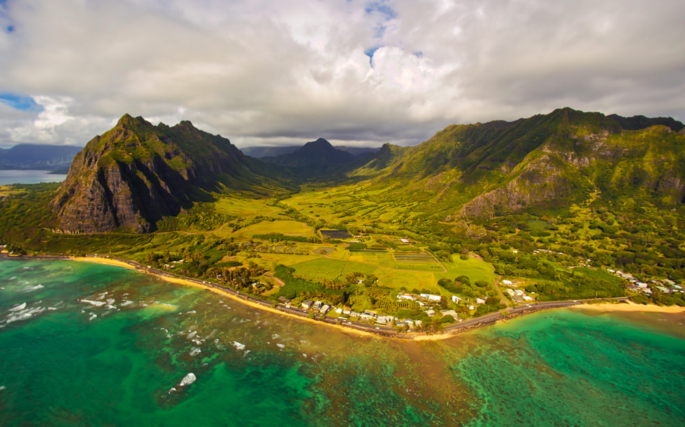 An aerial view of Hawaii in Elevated