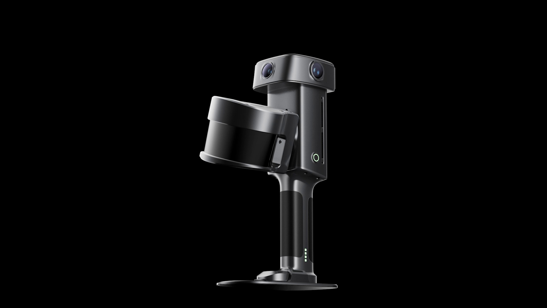 XGRIDS Lixel L3 handheld scanner with its cameras and LiDAR sensor against a black background