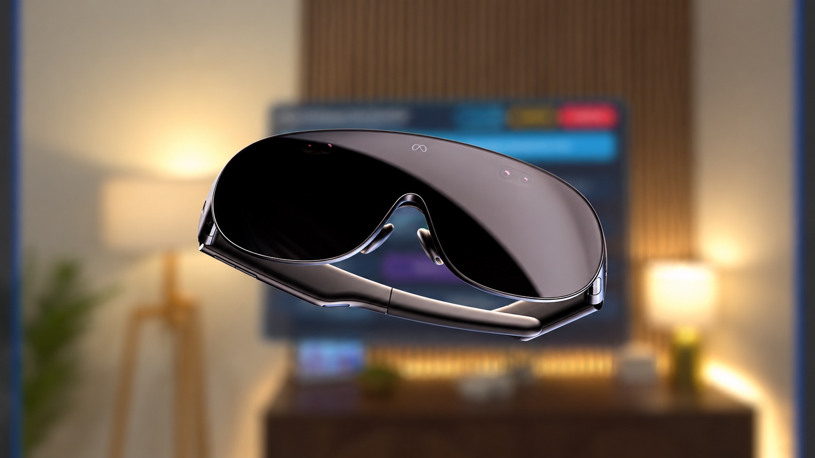 Meta VR Glasses composited over a frame from Justin Ryan’s Quest 3 simulator recording