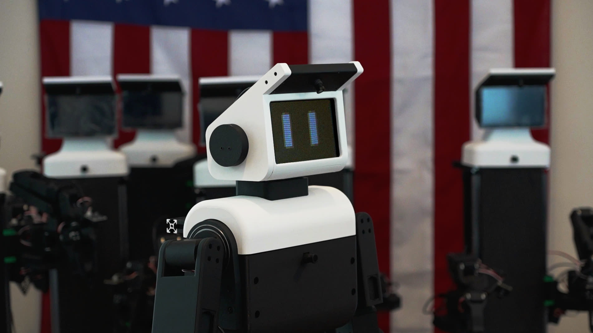 Nori A3 robot in the company's San Francisco workshop with other units behind it