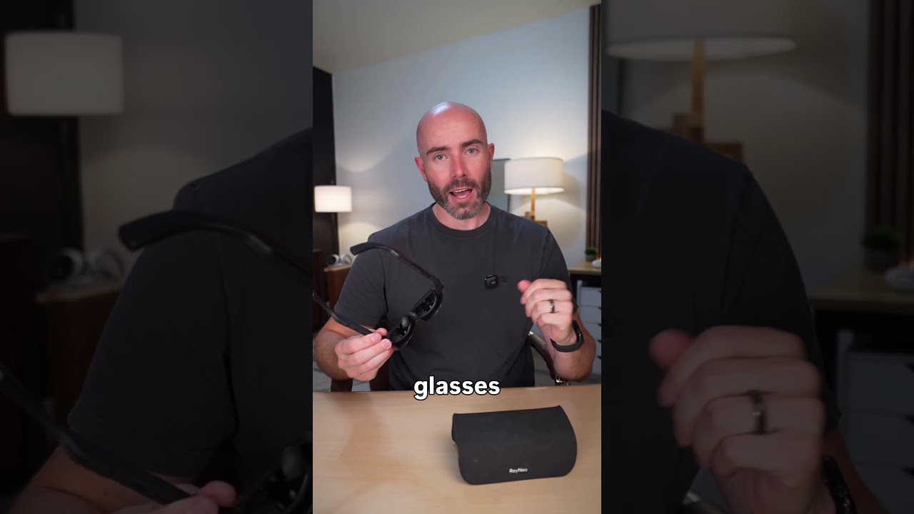 Justin Ryan testing RayNeo display glasses
