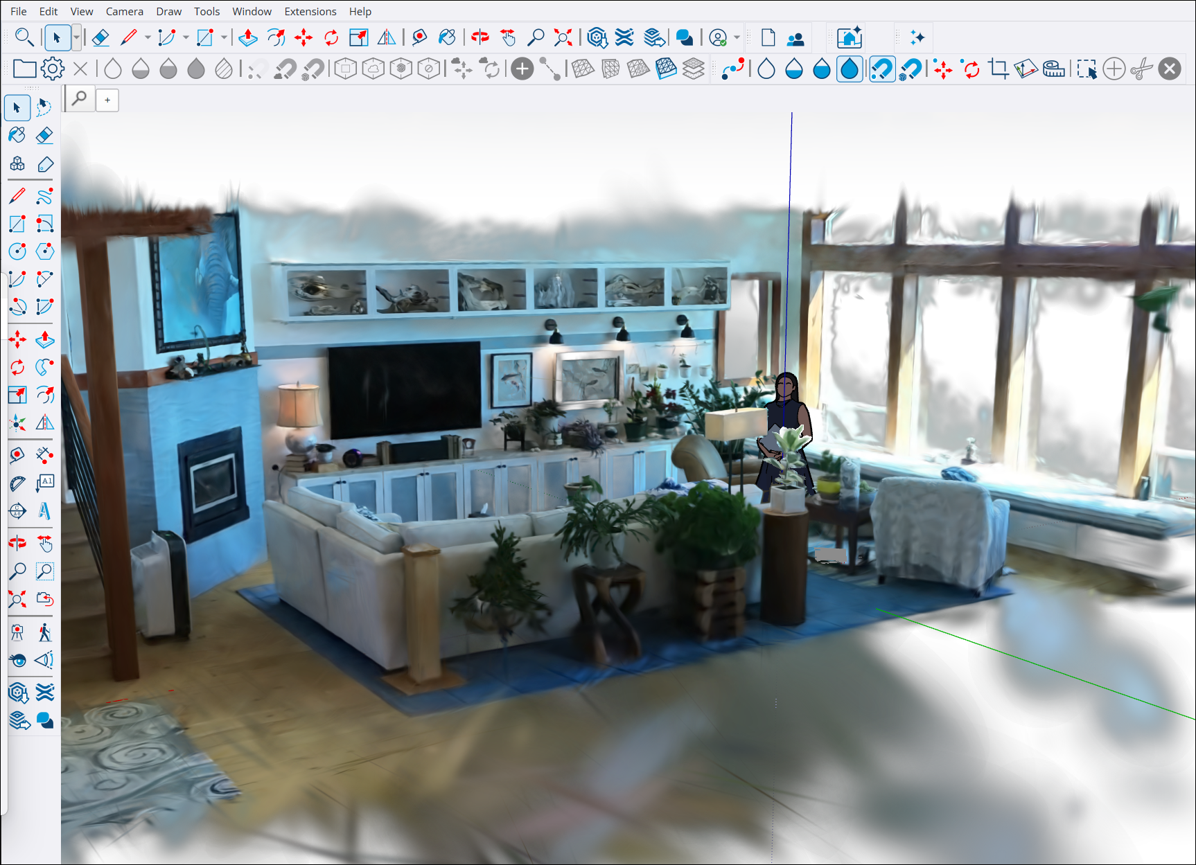 SketchUp’s official example of a Gaussian splat displayed inside the modeling interface