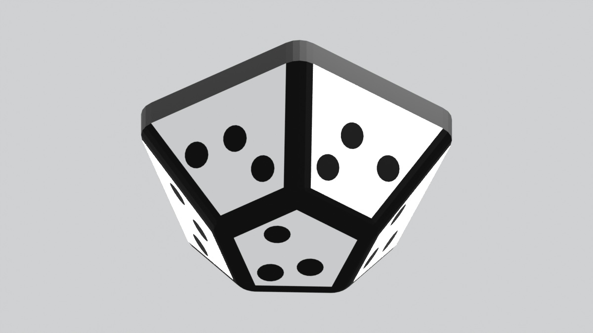 A rendering of Apple’s supplied 3D-printable marker, with black edges and dots on its white faces